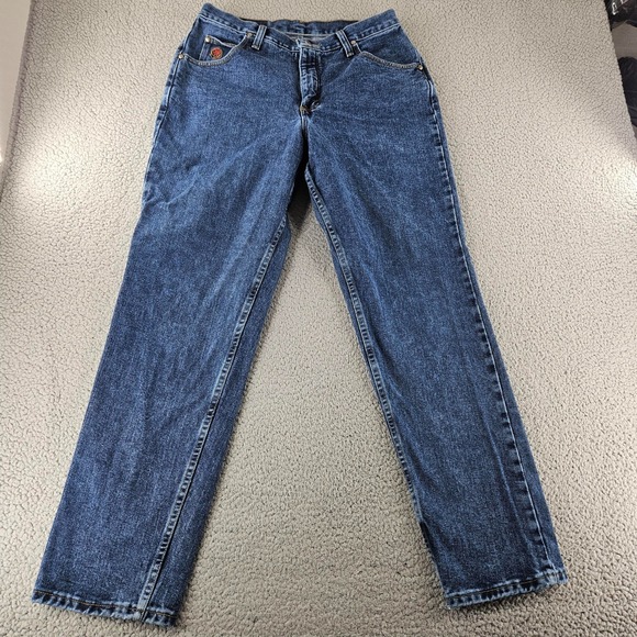 Wrangler Denim - Wrangler Jeans Womens 14 Blue Denim High Rise Straight Leg‎ Western Cowgirl